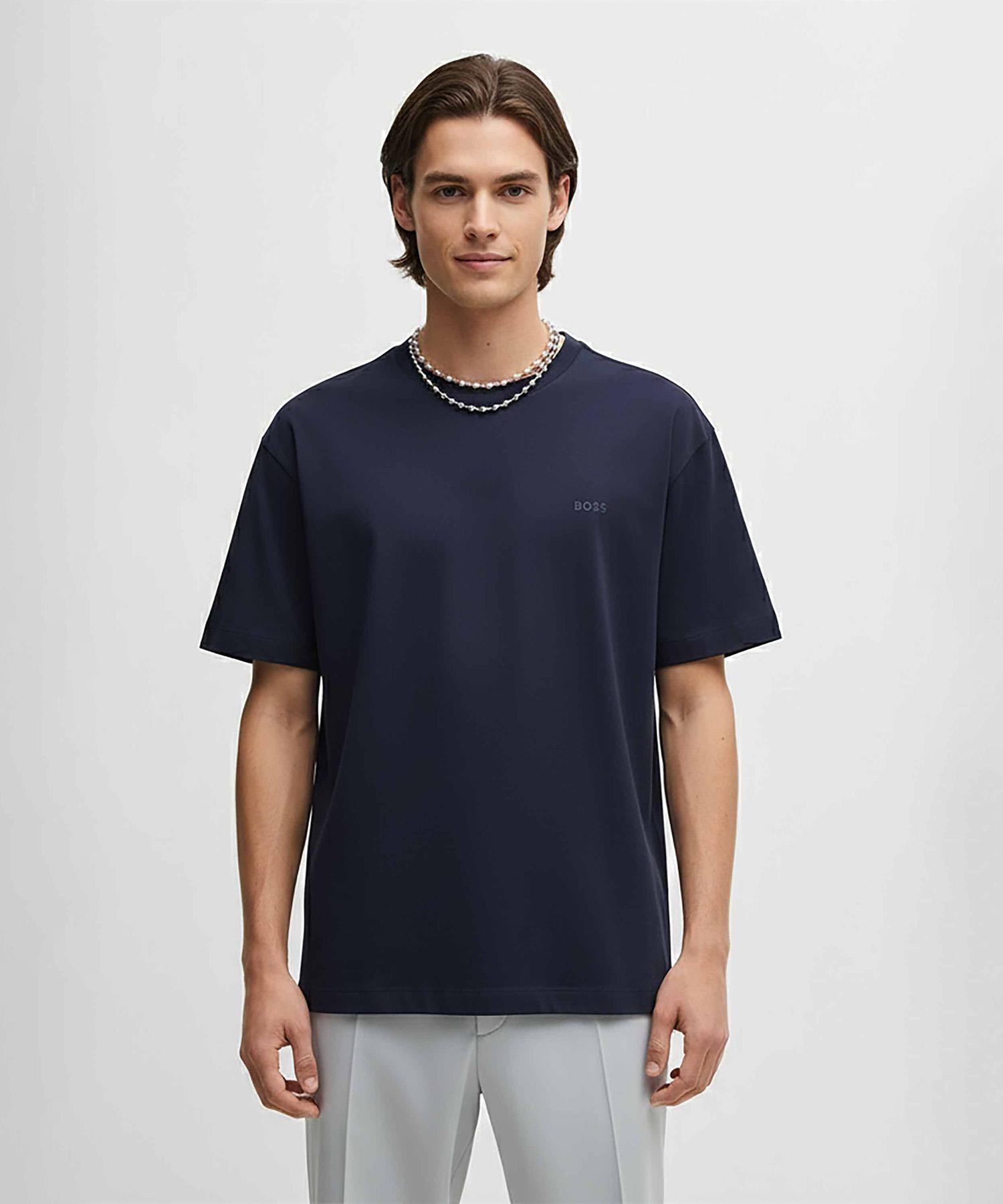 Boss Round Short Sleeve T-Shirt Regular Fit 50511158_404 Denim/L