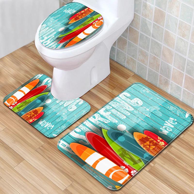 Creative Toilet Three-Piece Floor Mat Bathroom Three-Piece Carpet Doormat