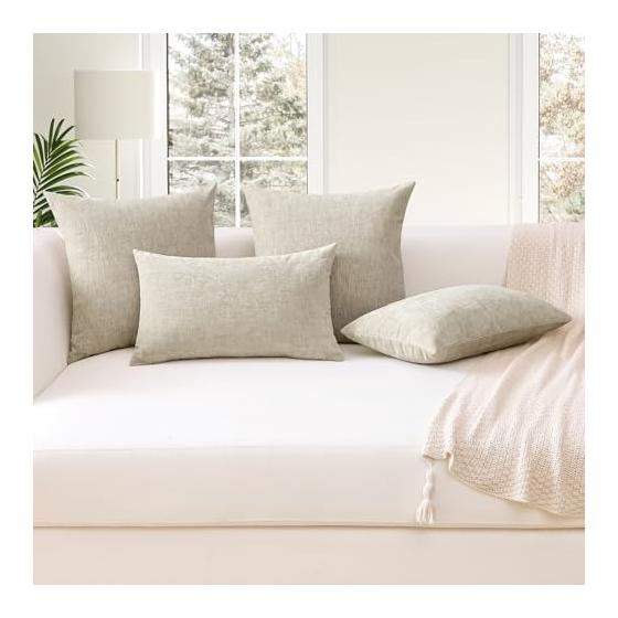 Otostar Cushion Cover 45x45cm 1 Piece Plain Stylish Cute Chenille Fabric Modern with Hidden Zipper for Interior Home Decoration Decorative Pillow