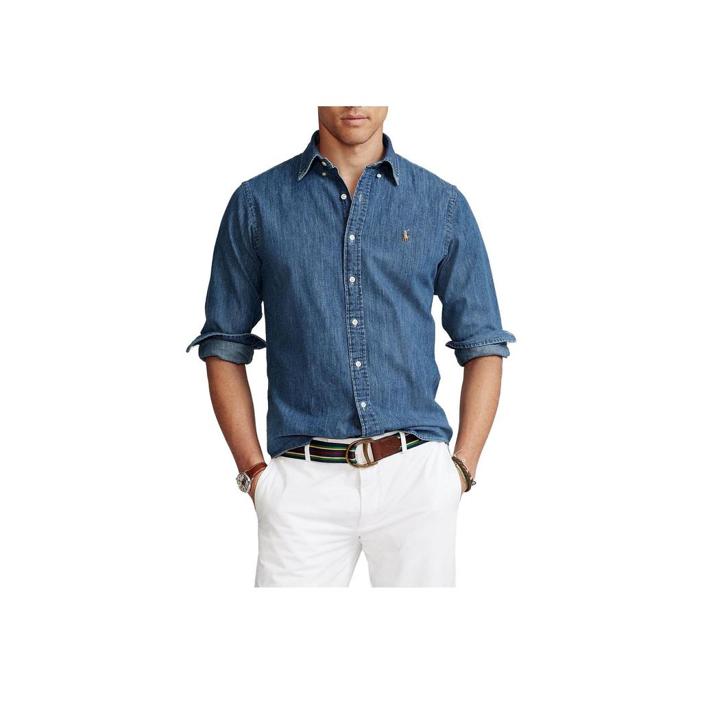 Polo Ralph Lauren Ss23 Solid Color Logo Embroidered Polo Shirt Men Shirts Dark-Blue 710776164-002