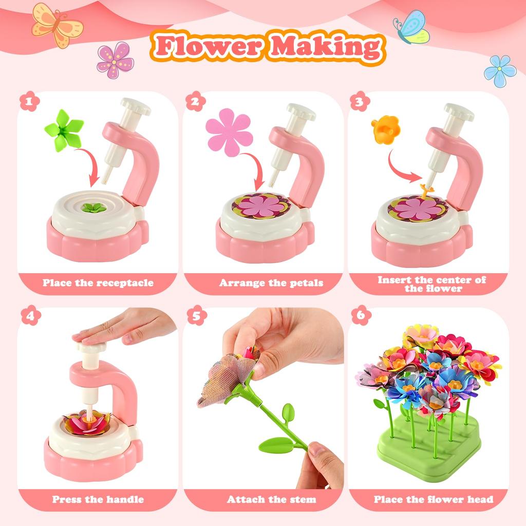 handmade flower craft kit for girls ages and A popular birthday gift for elementary school perfect as a Christmas or birthday present for and EooCoo's