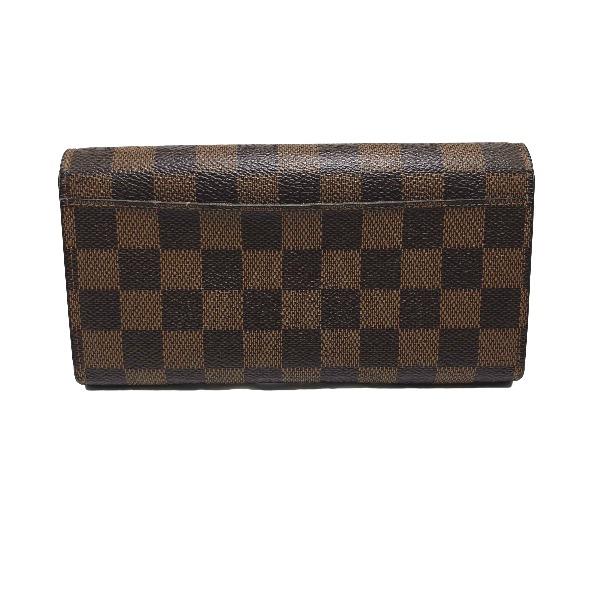 Louis Vuitton Damier Portefeiulle Sarah N63209 Long Wallet Purse Ebene Brown Used