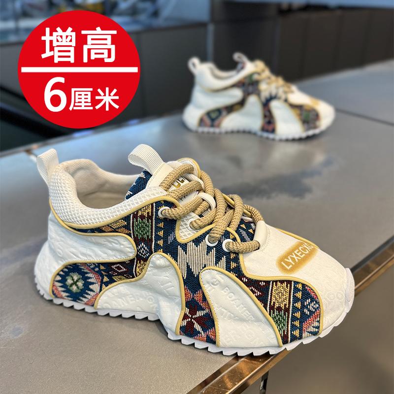 Autumn Niche Printed Forrest Gump Shoes Summer Sports and Leisure Thick-soled Heightening Bag-soled Dad Trendy Shoes