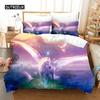 Pink Unicorn Duvet Cover for Kids Bedding Set Cartoon Flying Horse Design Bedroom Decor