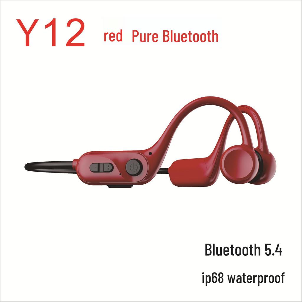 Y12 Waterproof Bone Conduction Bluetooth Earphones for Sports and Swimming – High Quality Sound, Ear-Hook Design