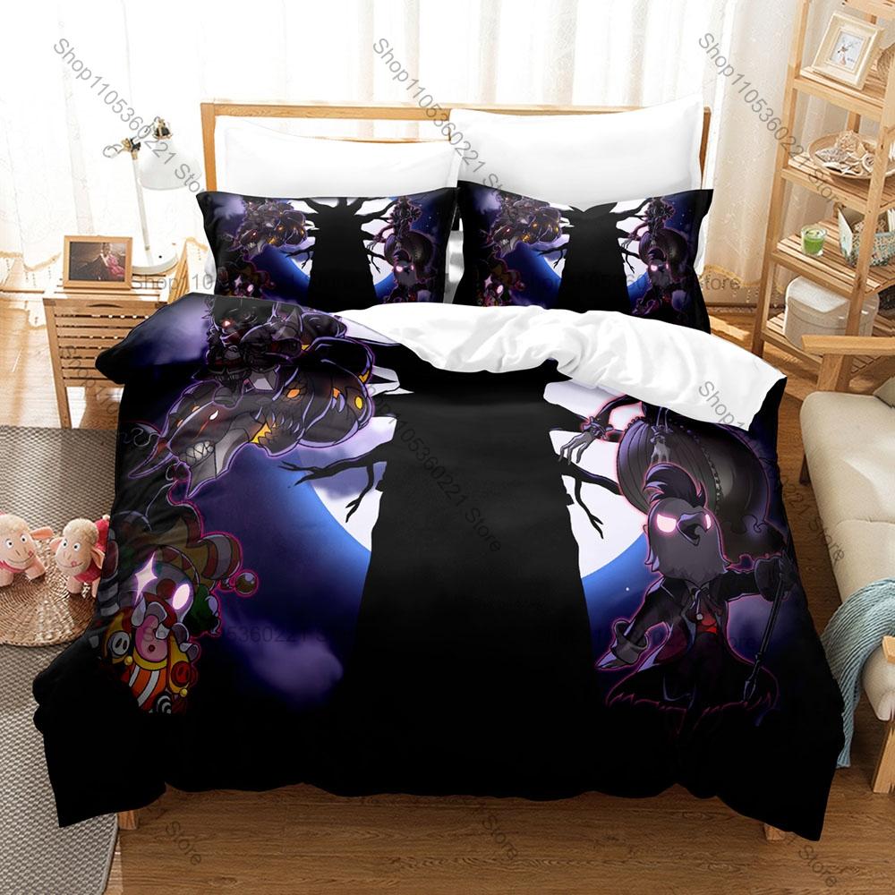 MapleStory 3Pcs Bedding Set Duvet Cover 2 Pillowcases Adele Mercedes Chibi Warrior Cartoon Graphic Breathable Dorm Bed Linen