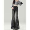 High Waist Flared Jeans Women Slim Fit Stretch Denim Pants Black Grey Vintage Blue Winter