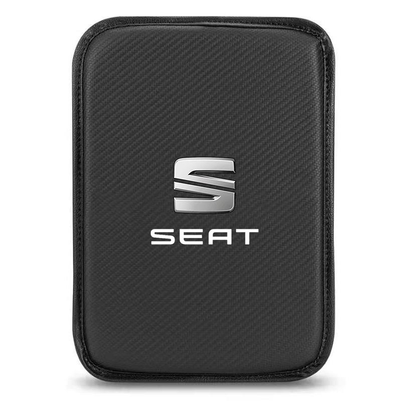 Podložka na loketní opěrku do auta z kůže z uhlíkových vláken Kryt polštáře loketní opěrky do auta pro SEAT Leon FR 5 6 MII Altea 5F Ibiza Toledo Cordoba Alhambra MK3