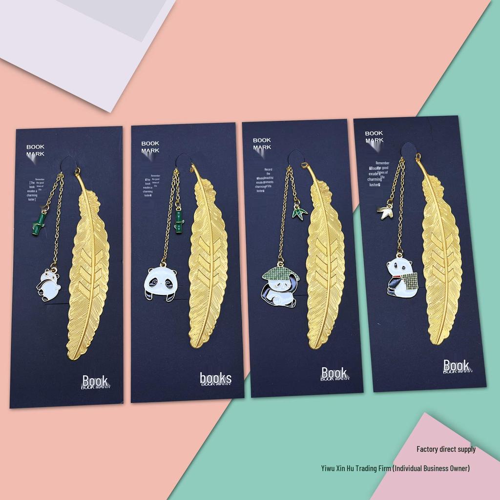 Elegant Metal Panda Bookmark Gift Box - Chinese Style for Teacher's Day, Graduation & Birthdays