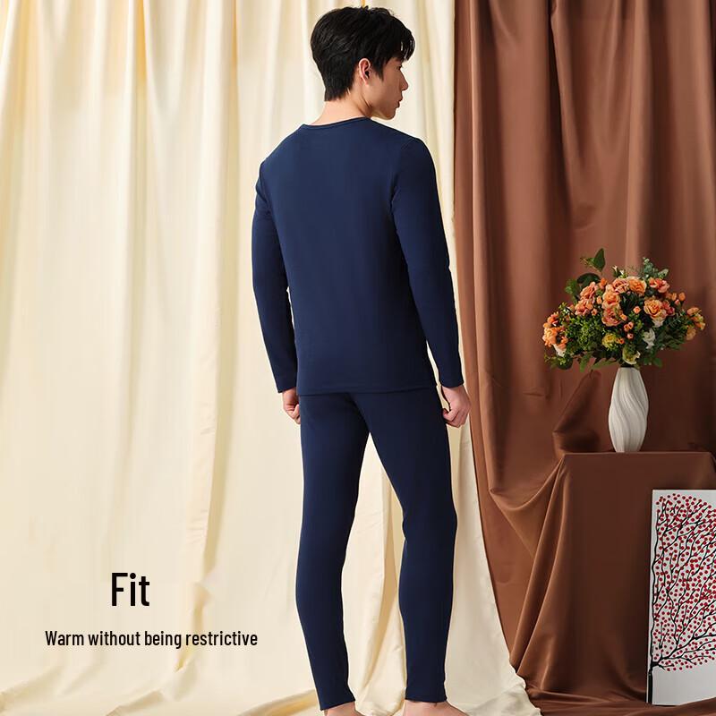 Yiershuang Men's Self-Warming 100% Cotton Thermal Underwear Set