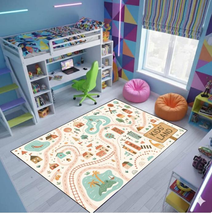 City Carpet Nostalgia Rug 90s City Carpet Toy Car Rug Kids Play Car Mat Nostalgia Gift Children s Car Rug City Carpet Design 50x80cm