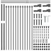 Garden Fence Panel 2 Pcs Gray 3.4 X 0.8 M Powder Coated Steel