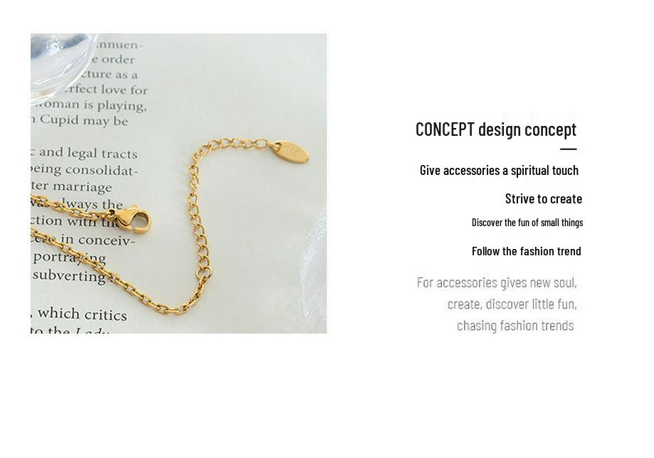 Titanium Steel Gold-Plated Butterfly Pendant Necklace with Retro European and American Design