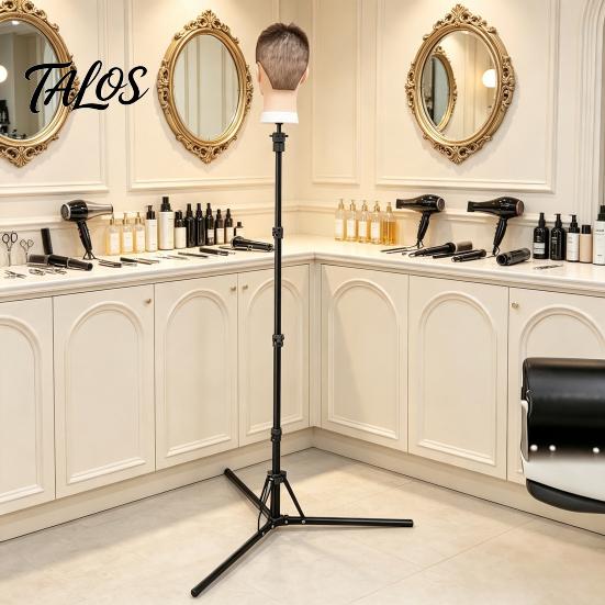Mannequin Head Support 0.5/1.6M Stand, Height Adjustable Wig Stand Tripod for Cosmetology, Hairdressing Training, Styling Cosmetology Practice
