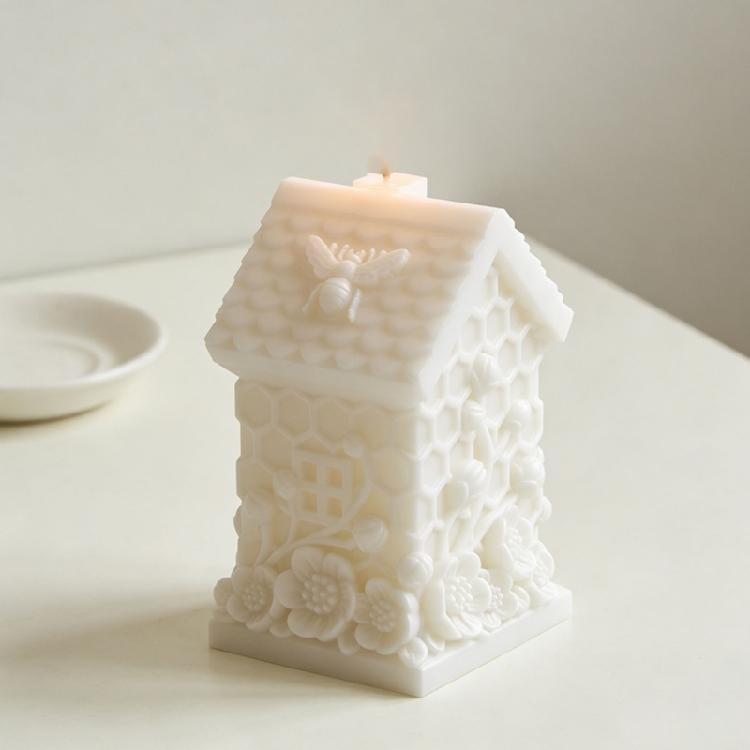 Honeycomb House Shape Silicone Mould Holiday Candle Silicone Molds For Handmade Candle Soap Chocolate Candy Cake Baking