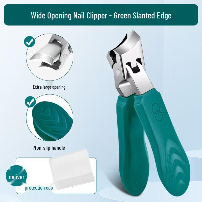 Cortador de Unhas Grande de Aço Inoxidável com Borda Inclinada Anti-Salpicos