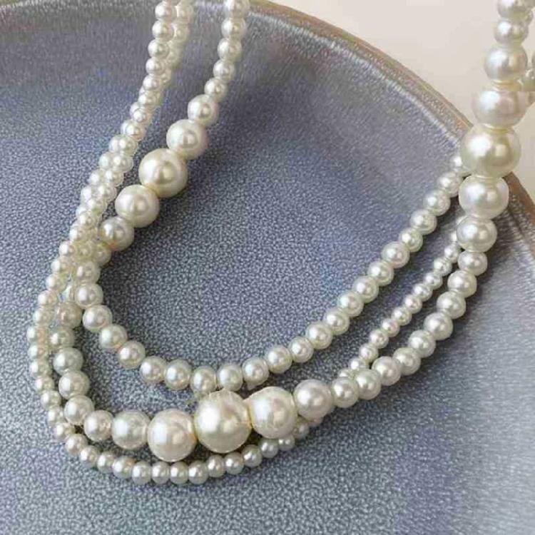 Fashion Wedding Pearl Necklace for Women Lady Collar Chain Anniversary Jewelry