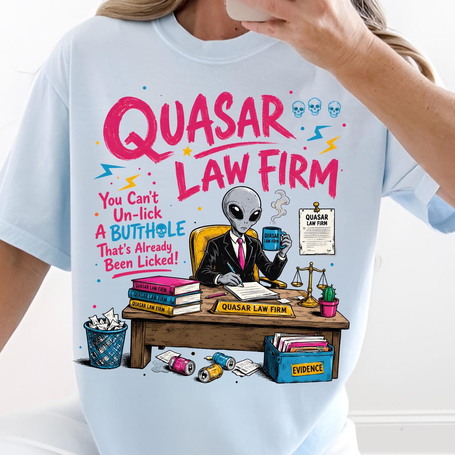 Quasar Law Firm Dungeon Crawler Carl Tee, The Desperado Club, Dungeon Crawler Carl Shirt, Book Lover Gift, New Achievement, Ride or Roar Tee L