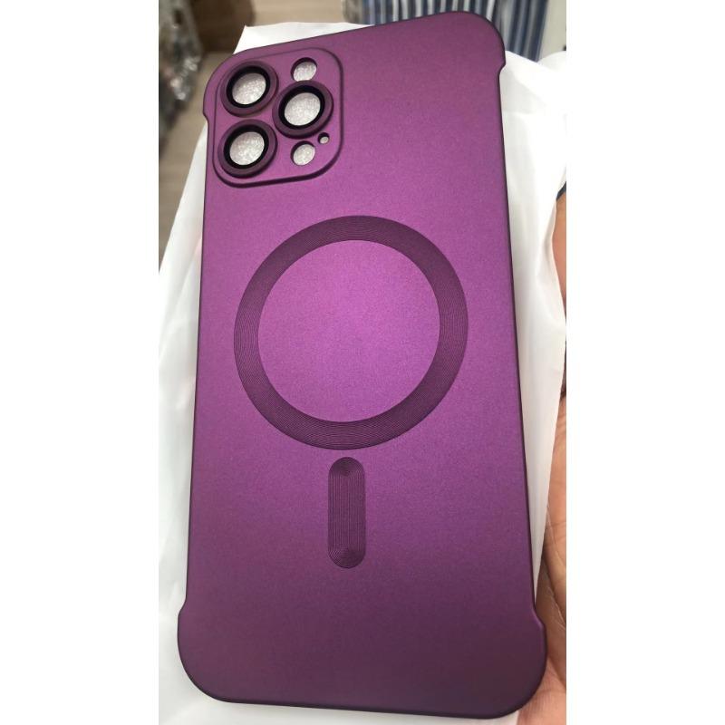 

Applicable To IPhone 16 Frameless Magnetic Suction Phone Case Metal Paint Apple 15 Ultra Thin 14 with Lens Film Protective Cover iPhone16