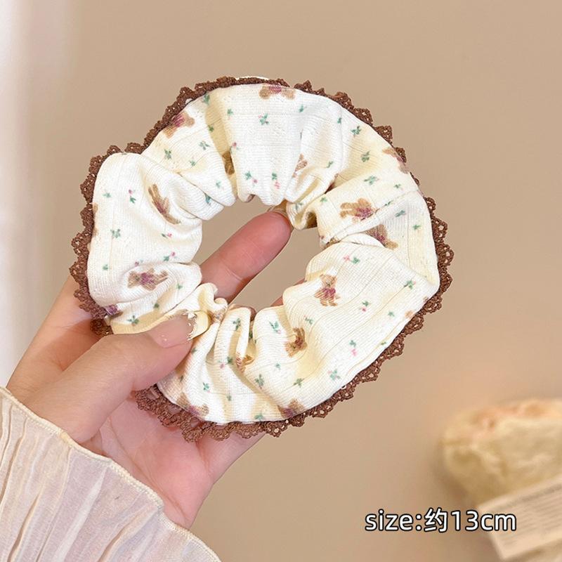 

Тканевый цветок резинка для волос в виде большого кишечника маленький свежий и сладкий шнурок для волос модные нежные темпераментные атмосферные аксессуары для волос