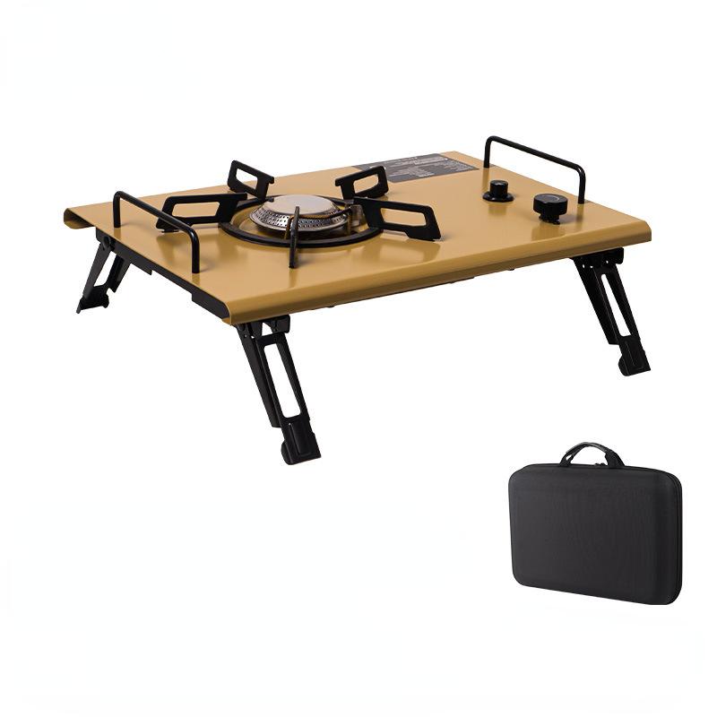 

Cassette StoveOutdoor Multifunctional Dual-use IGT Camping TablePortable Folding Cassette Stove Household Fierce Gas Stove темного кольору хакі