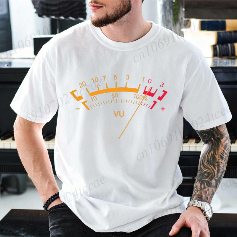VU Volume Meter Graphic T-Shirt Unisex Rock DJ Recording Studio Engineer Tshirts Short Sleeve Tee Novelty Musician Casual Shirts