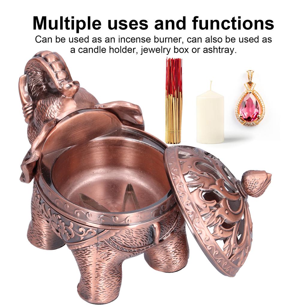 Elephant Incense Burner with High Feet Multifunctional Incense Holder Stand for Home