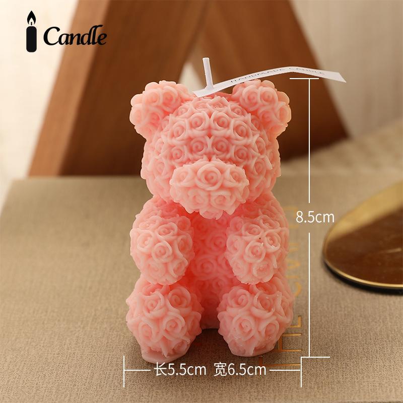 Souvenir Creative Rose Bear Home Ornament Fragrance Premium Atmosphere Send Muse Birthday Gift Scented Candles