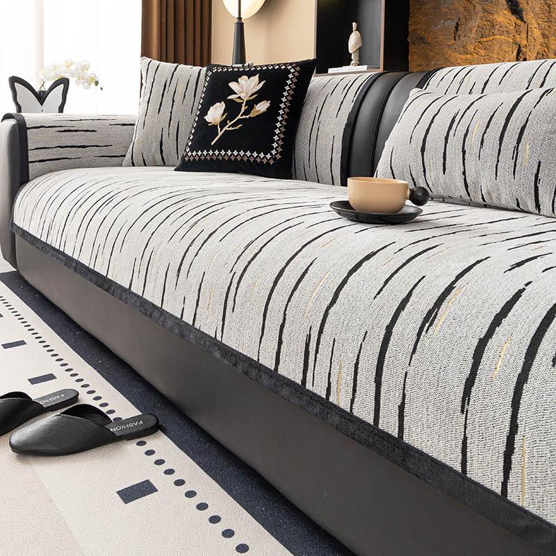 

Vintage Sofa Cover Fabric New High-end One-piece Combination Sofa Cushion Cover Anti Slip and Versatile Suitable for All Seasons 70x70cm світло-сірий колір