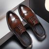 2023 Men's Brogue Carved Leather Shoes: British-Style Formal, Breathable, Perfect for Business or Wedding.