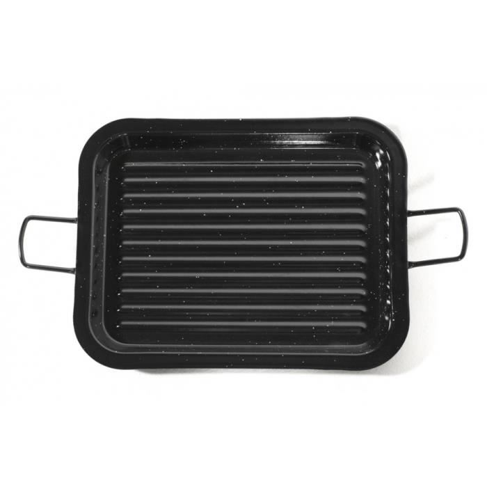Grill Pan - VAELLO CAMPOS - PAMPELONA - Enamelled Steel - 31x25 Cm - Ribbed Base