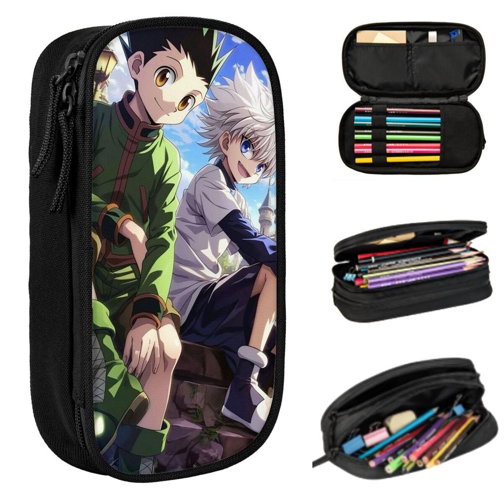 Cartoon Anime Hunter X Hunter Pencil Case for Boy Girl School Pen Box Pencil Bag Stationery Supplies Pen Holder Bag