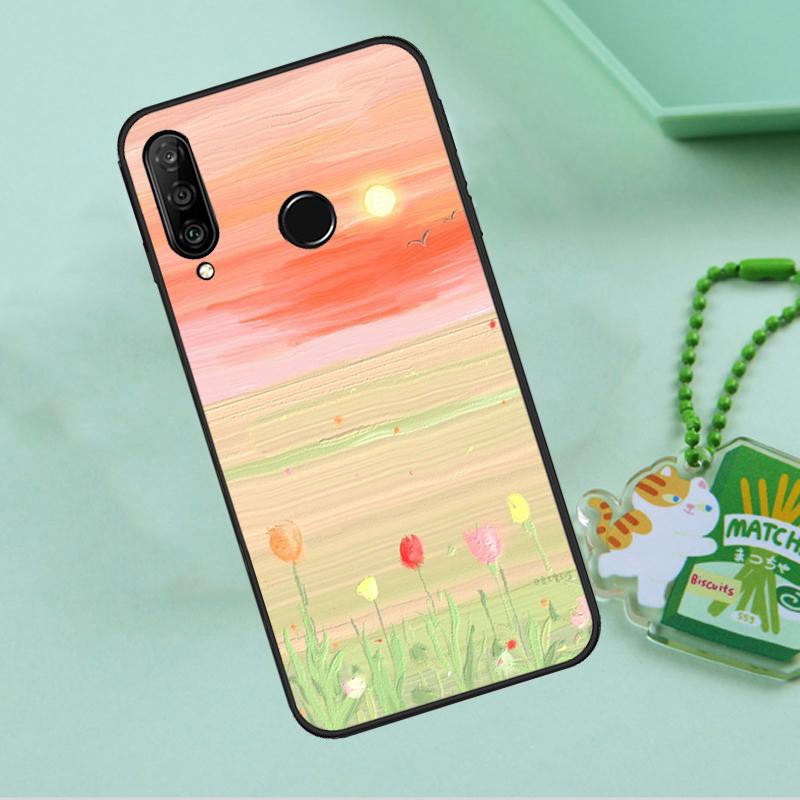Korean Sunset Scenery For Huawei Nova 8i 11i 12i 12s 9 10 SE Y90 Y60 Y70 Y72 Y61 Y91 P20 P30 P40 Lite P60 Pro Case