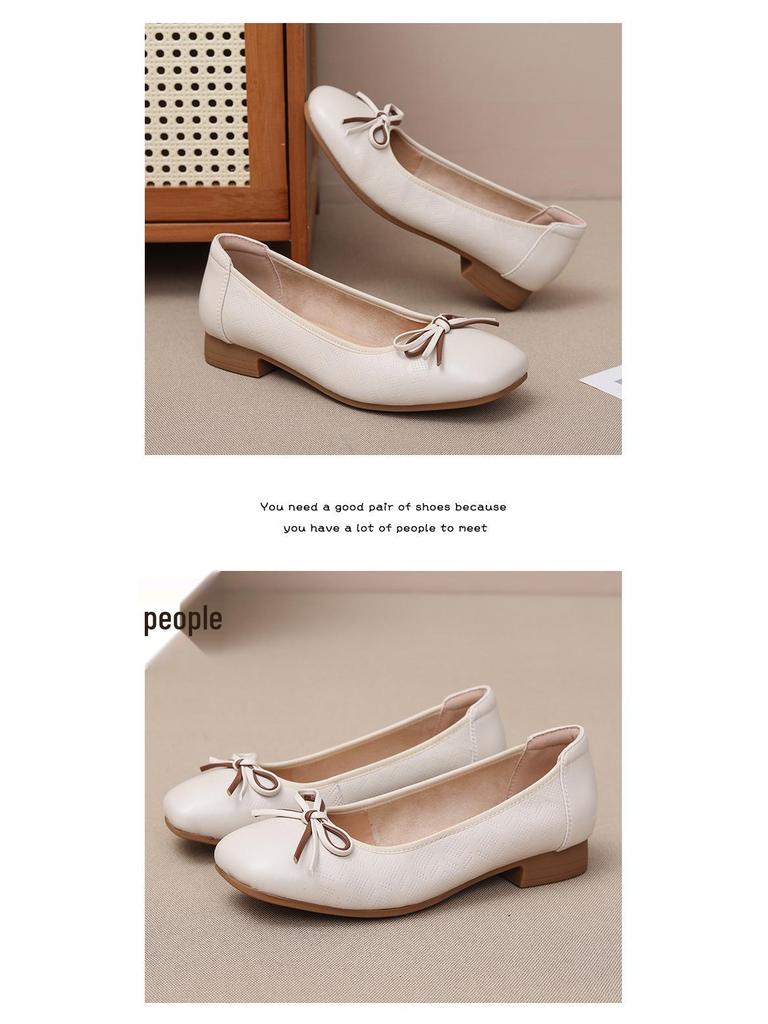 Dámske mokasíny z pravej kože s nízkym podpätkom, protišmykové - Mäkká podrážka a povrch pre pohodlie na jar a na jeseň