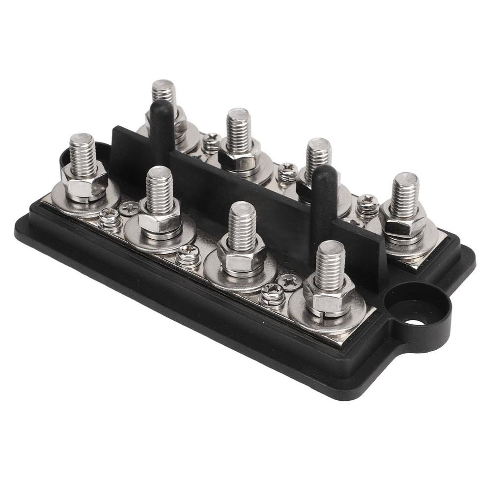 Power Distribution Block DC12 to 48V 150A 8 M10 Studs Battery Bus Bar for Cars Boats Yachts Trucks