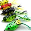 5Pcs Fishing Soft Toad Frogs Bass Fishing Lure Baits Hollow Body Water Frogs Fishing Tool Color Random
