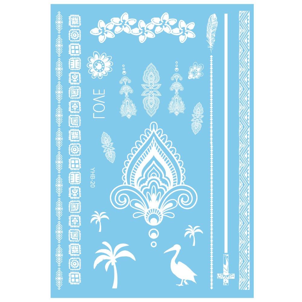 Lace Flower White Tattoo Stickers Long-lasting Butterfly Tattoo Stickers Women Men