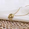 Long Life Lock Fu Character Lock Safety Lock Short Titanium Steel Plated 18K Gold Necklace Girls New Non-Fading Necklace