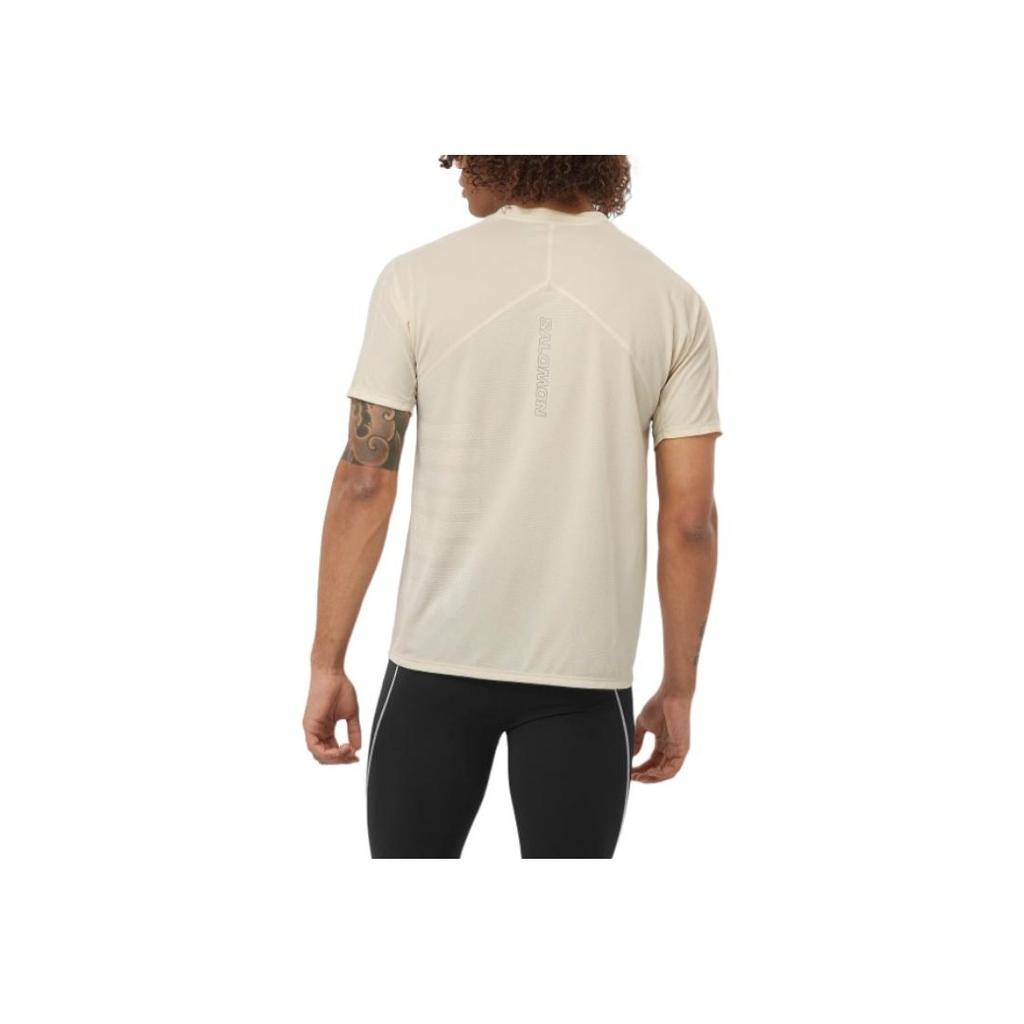 SALOMON Sense Aerographic Soft Comfortable Quick-Drying Breathable Odor-Resistant Short Sleeve T-Shirt Men Tops Off-White LC2319500