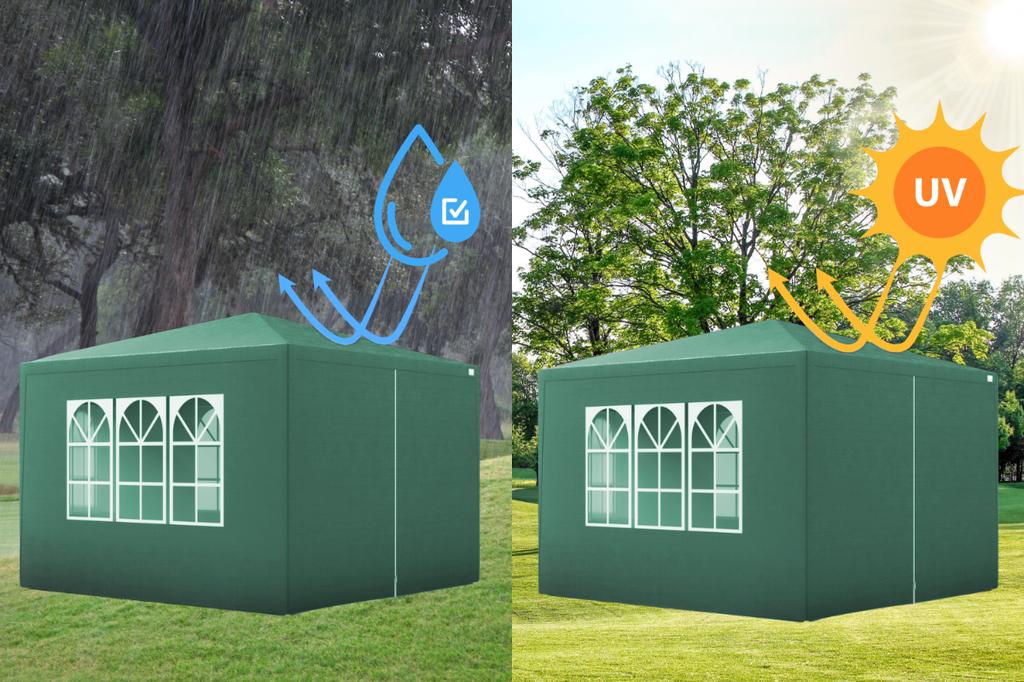 Garden pavilion, commercial tent, party gazebo, 4 side walls, windows, xxl