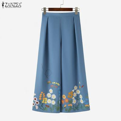 Dames Zomer Wijde Casual Bloemenprint Broek