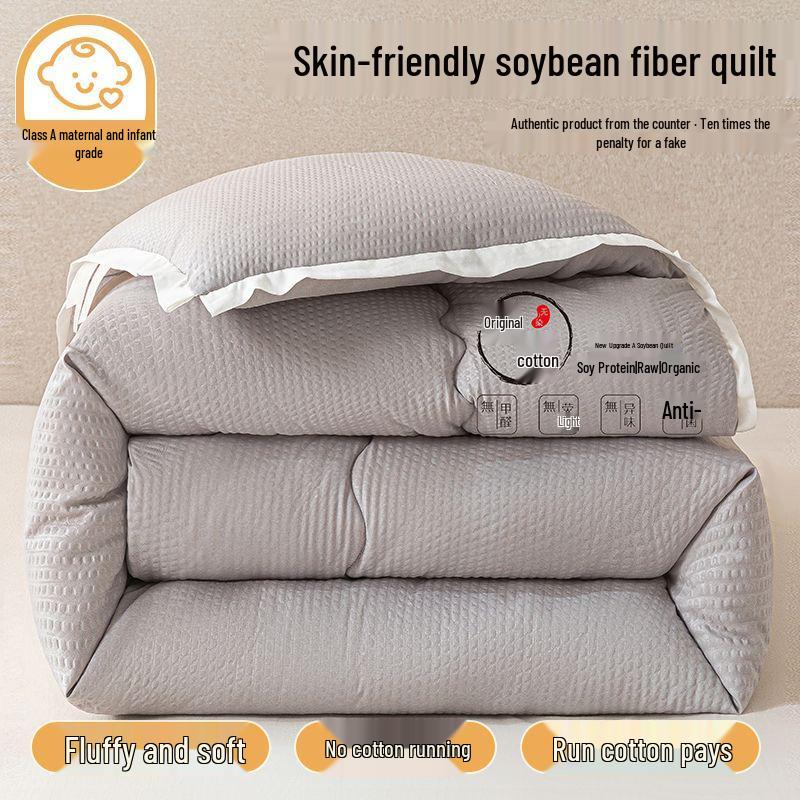 Thickened Warm Cotton-Soy Quilt for All Seasons - Single & Double Dorm Bedding