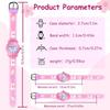 Maeau Kids Quartz Analog Watch Waterproof Pink Rabbit Design Girls Wristwatch for School and Birthdays
