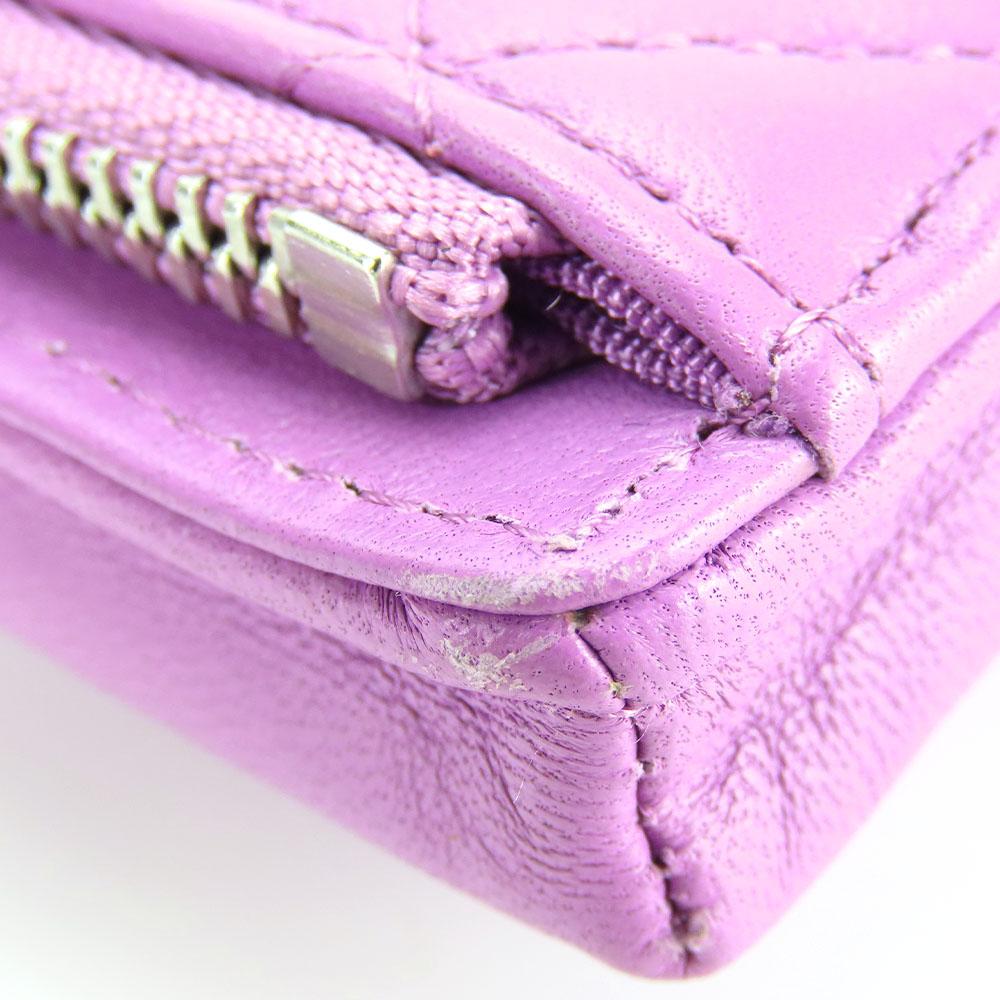 Used CHANEL Shoulder Bag Matrasse lambskin Purple Phone case
