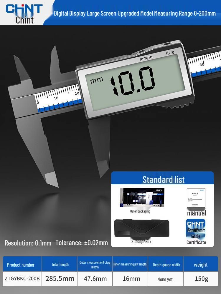 Zhengtian Electronic Digital Vernier Caliper - Precise Stainless Steel Industrial Measuring Tool