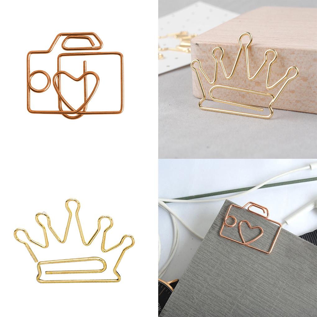 Delicacy Cartoon Rose Gold Paper Clip Bookmark Memo Clips Office Supplies