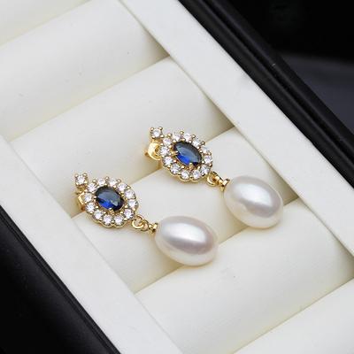 Freshwater Natural Pearl Earrings For Woman,Romantic Hanging Pearl Earring White Black Wife Mother Gift