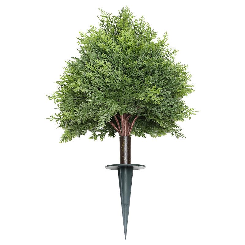 Cypress Leaf Faux Greenery Cemetery Garden Pot Insert Tree Ornaments