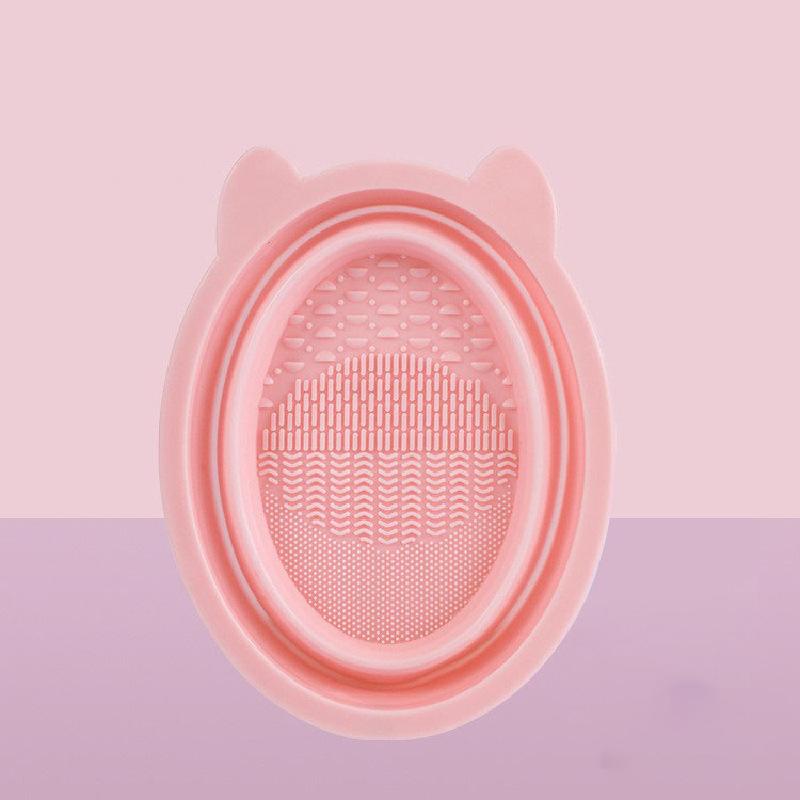 Makeup Brush Cleaner Set Beauty Egg Cleaning Magic Folding Silicone Scrubber Bowl Powder Puffs
