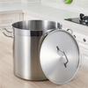 Extra Thick Stainless Steel Soup Bucket with Lid - Large Capacity Round Pot for Braised Meat, Cooking, and Stews